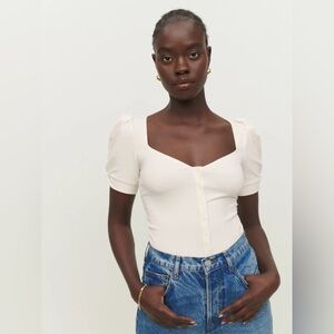Reformation Wylder Knit Top in Ivory